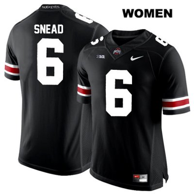 Women's NCAA Ohio State Buckeyes Brian Snead #6 College Stitched Authentic Nike White Number Black Football Jersey XG20Y13LN